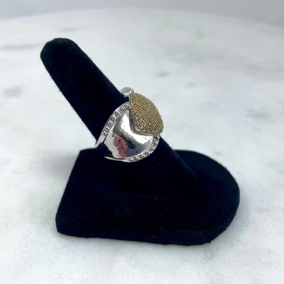 Diamond Treasures Sterling Silver Yellow Diamond 0.32 CTW Ring, Size 5 - Picture 6 of 10